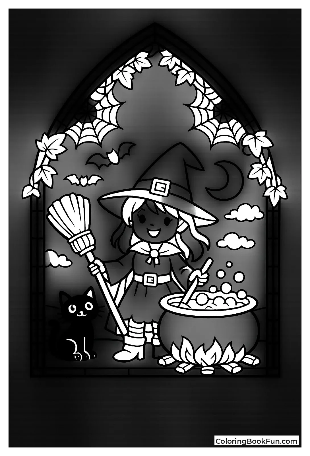 Gothic Window with Webs