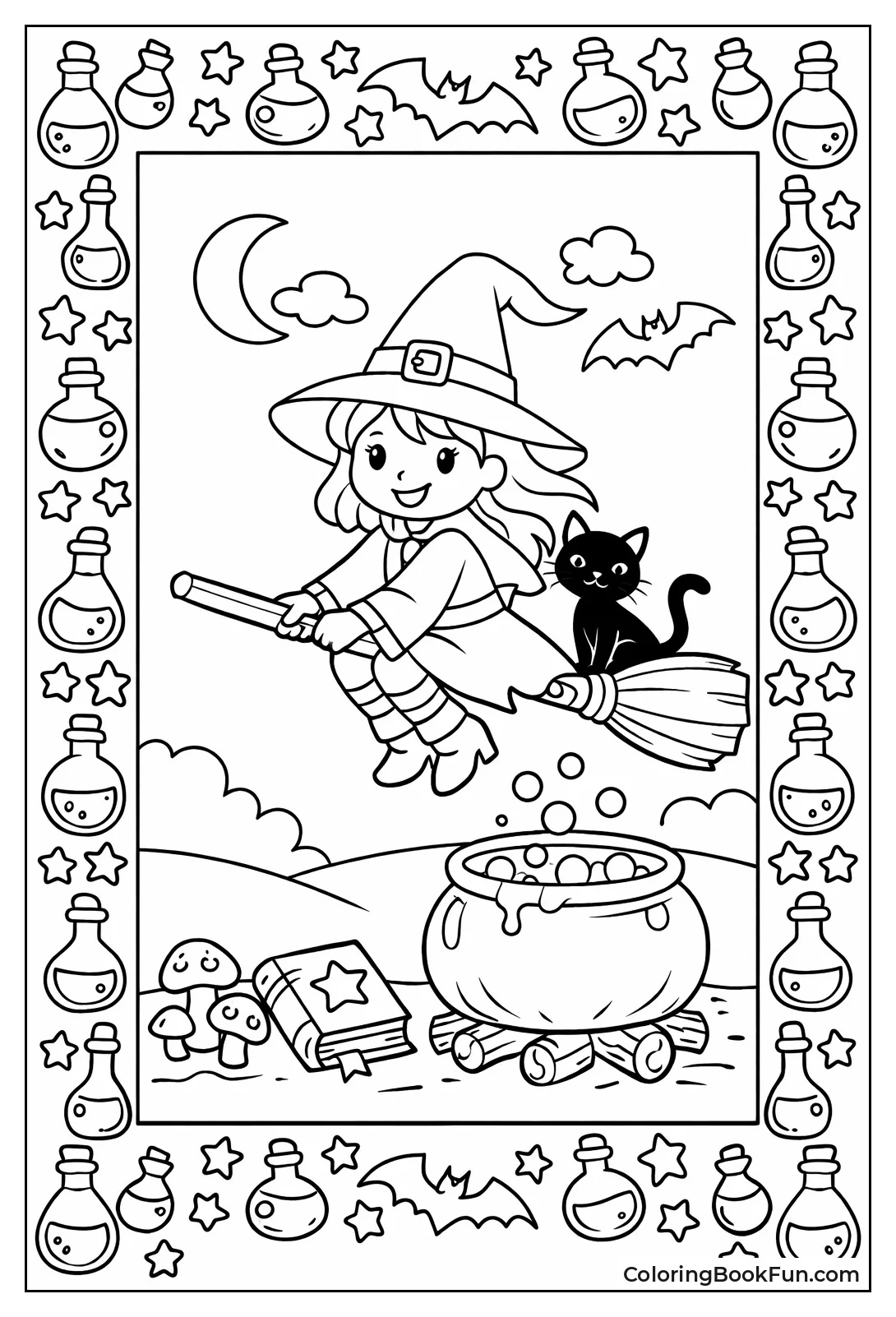 Potion Bottles Pattern Border