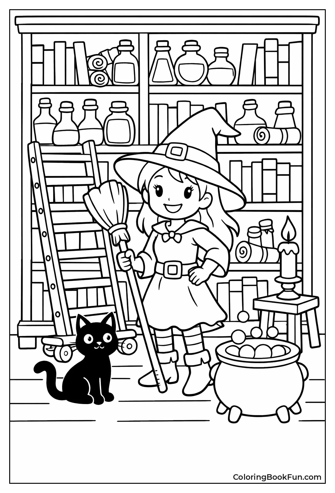 Witch's Candlelit Library