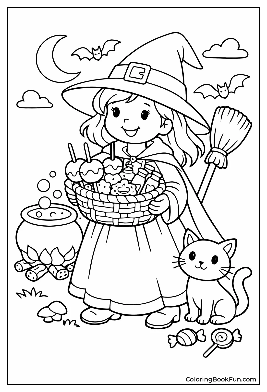 Witch Carrying Treat Basket