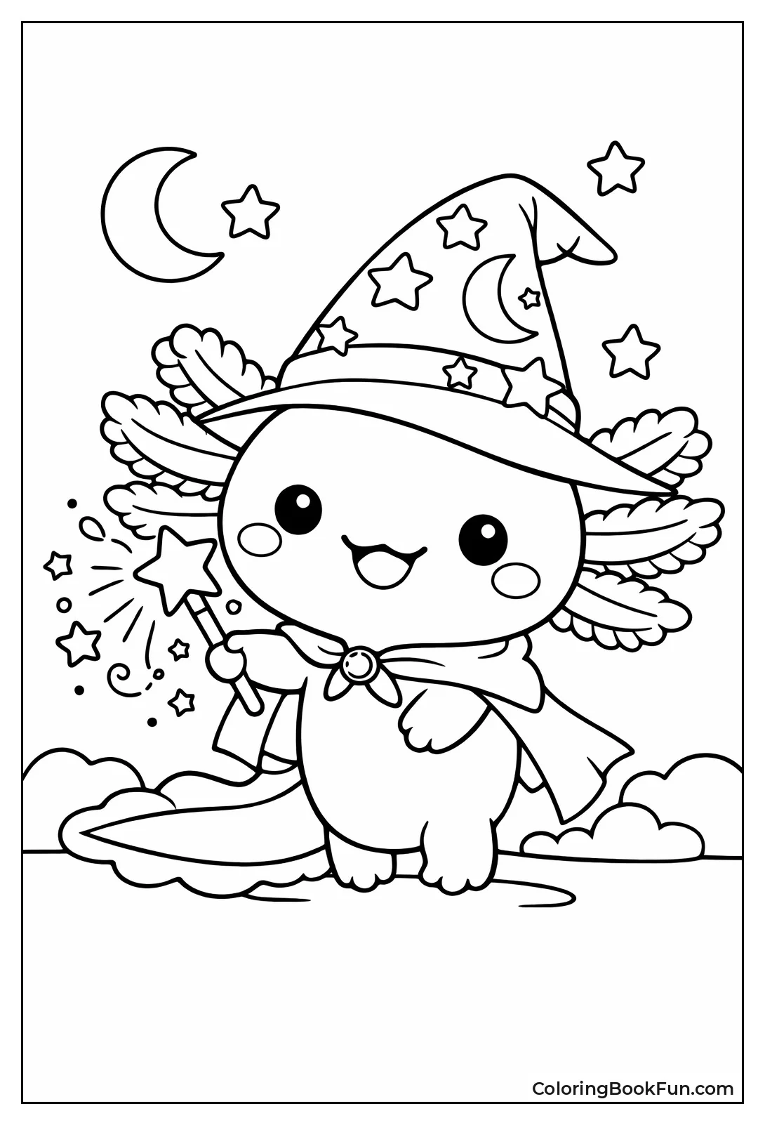 Wizard Axolotl Casts Spell
