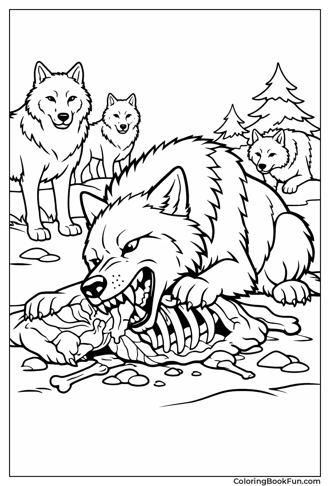 Wolf Eating its Prey