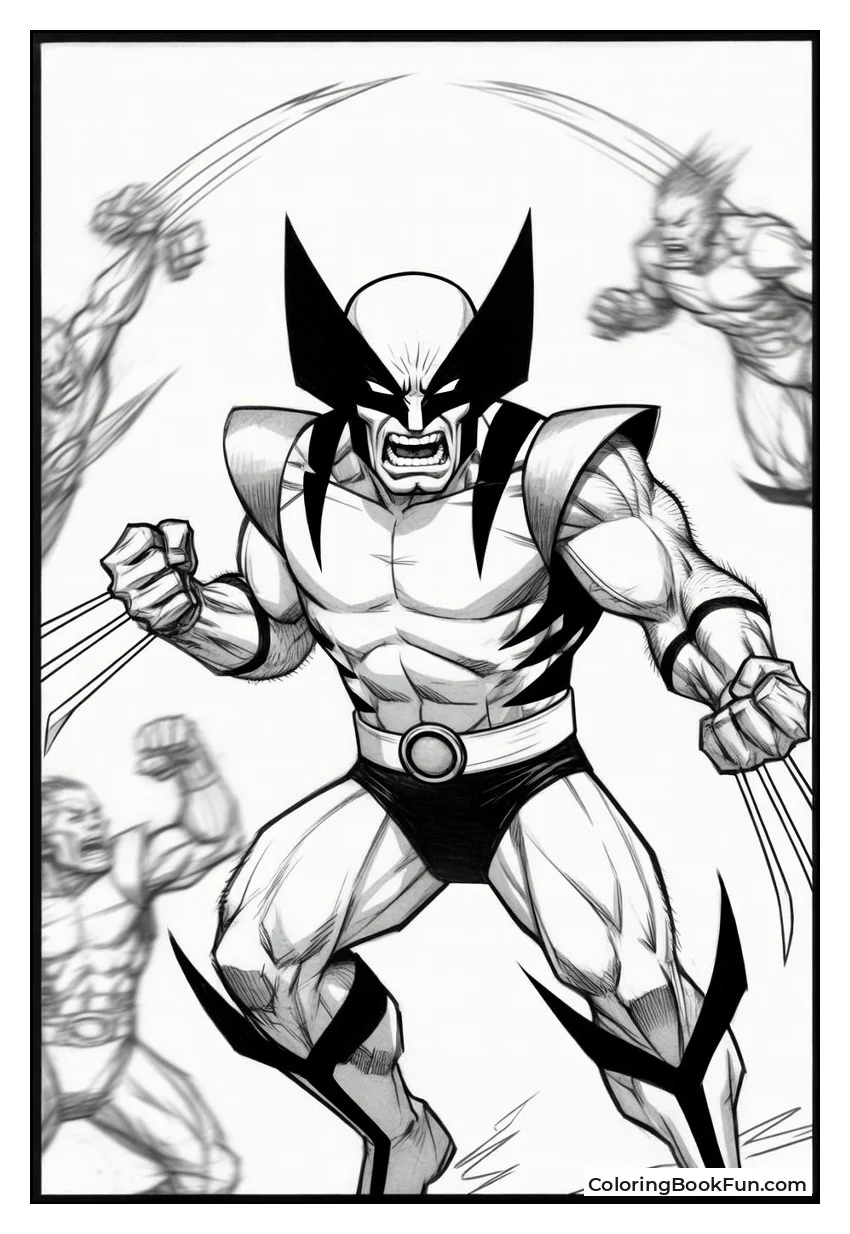 Wolverine Slashes Enemies in Rage