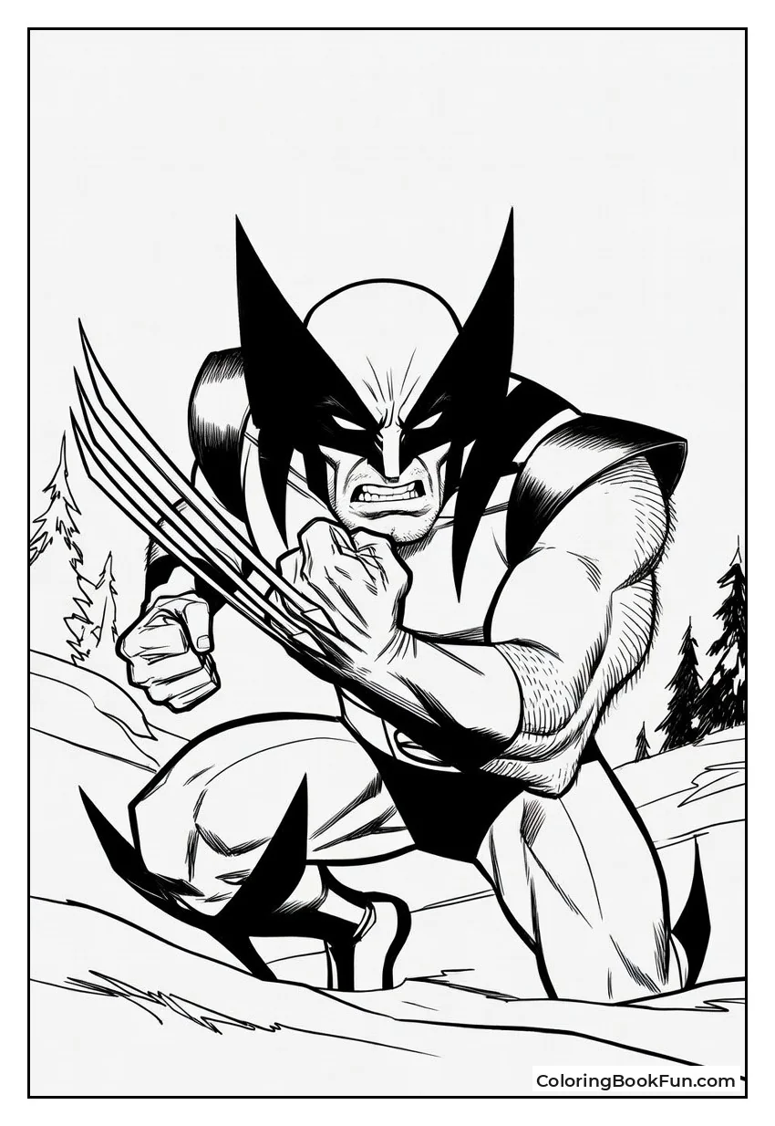Wolverine Sniffs Snowy Forest Air