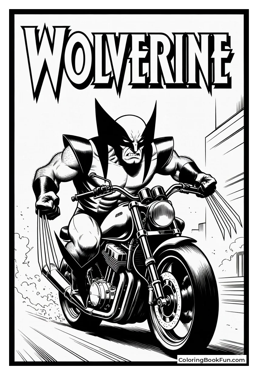 Wolverine Rides Motorcycle Fast
