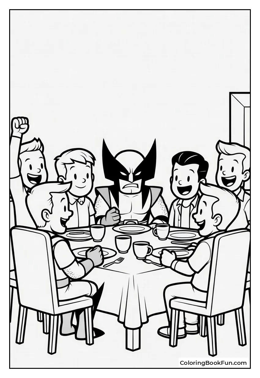 Wolverine Dines with X-Men Friends