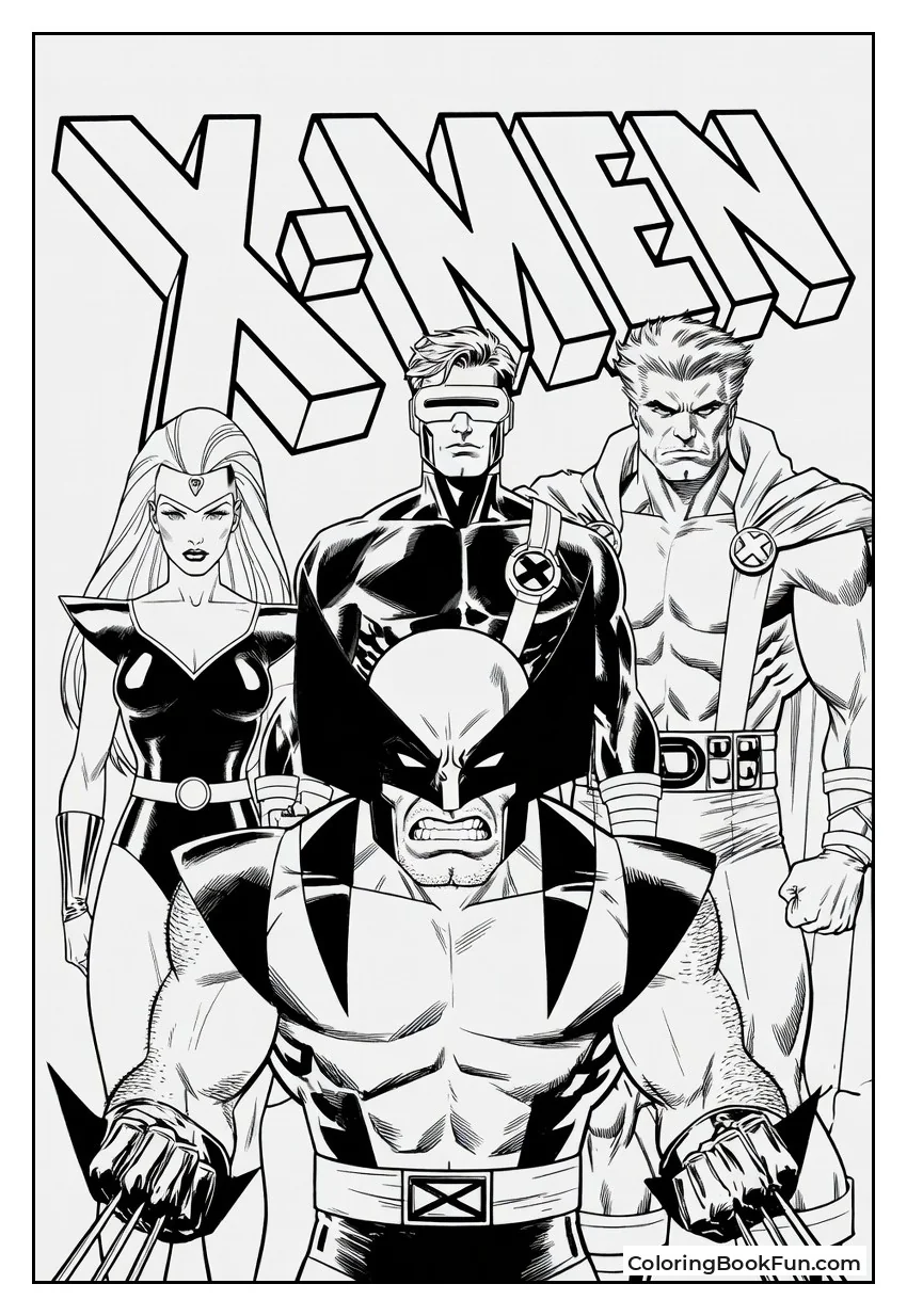 Wolverine Poses with X-Men Team