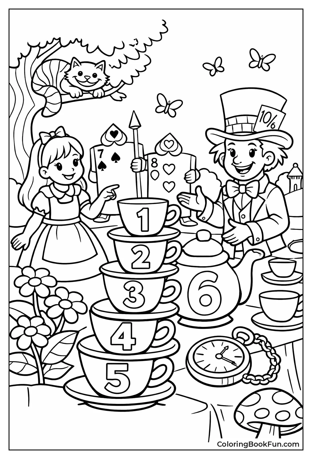 Teacups Numbered at Tea Party