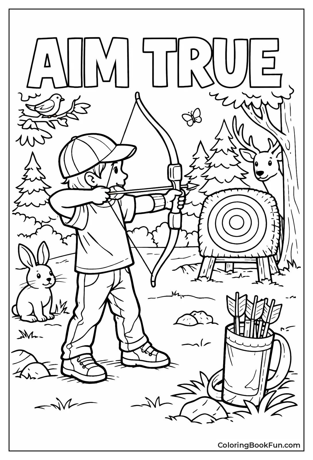 Young Archer Practices Proper Form