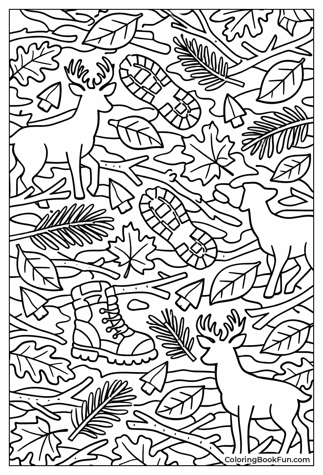 Camo Pattern with Woods Icons