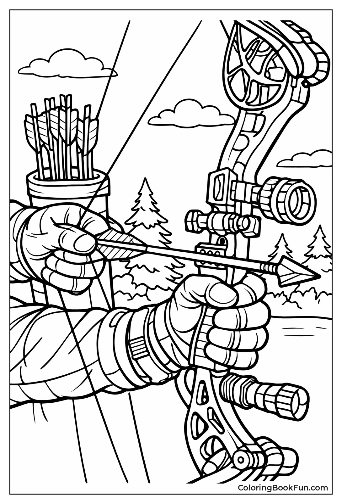 Hands Draw Bow and Arrow