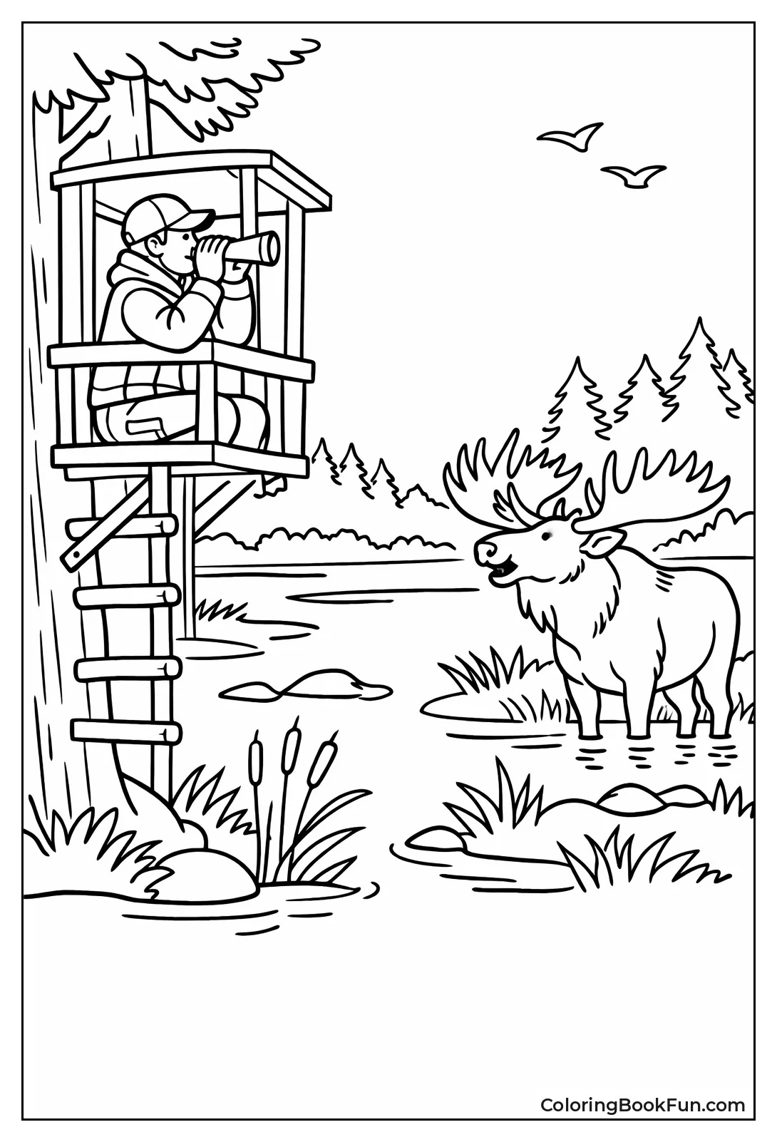 Hunter Calls Bull Moose