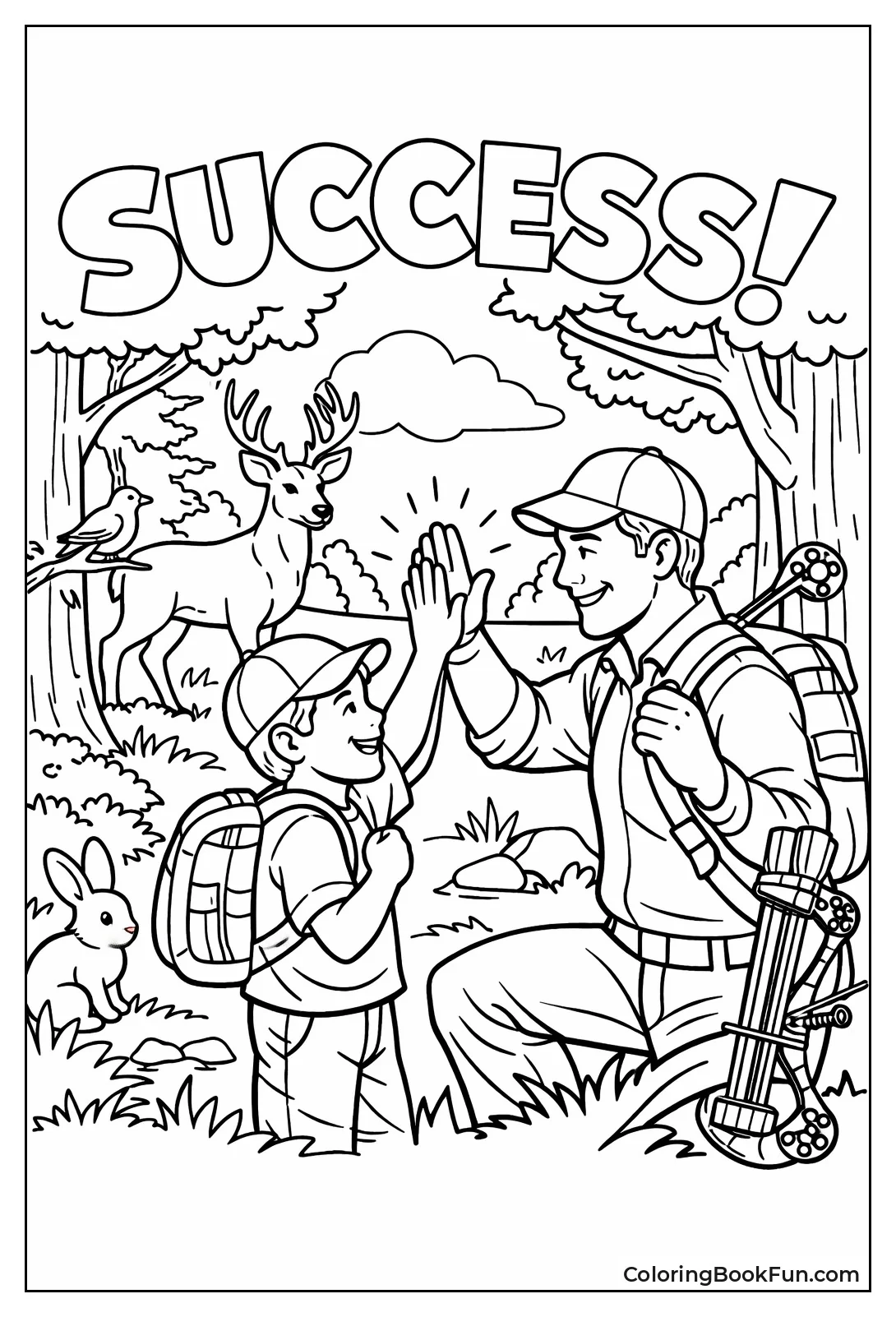 Son High-Fives Dad after Deer