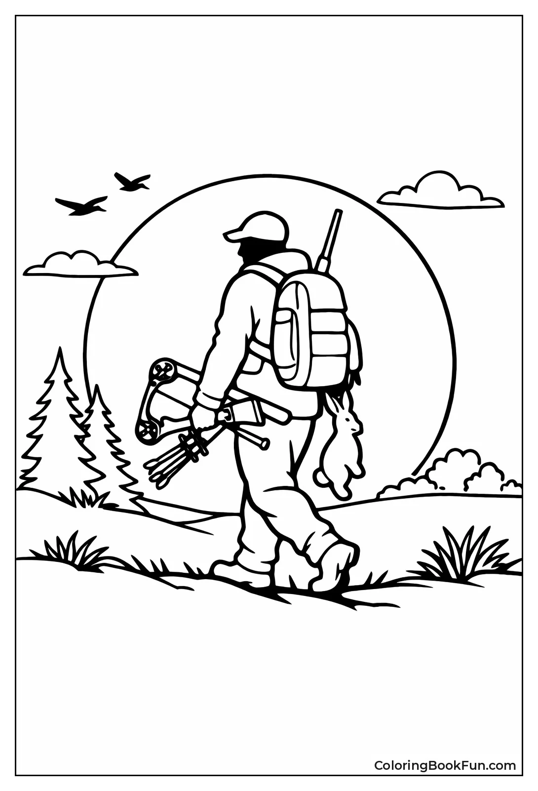 Hunter Silhouette at Sunset