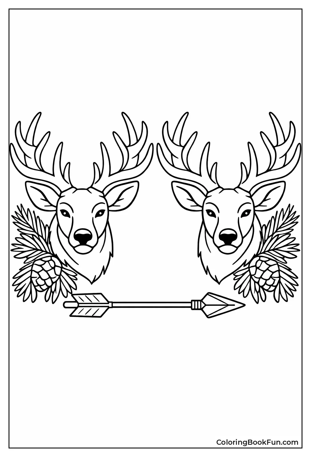 Symmetrical Buck Antlers Framed