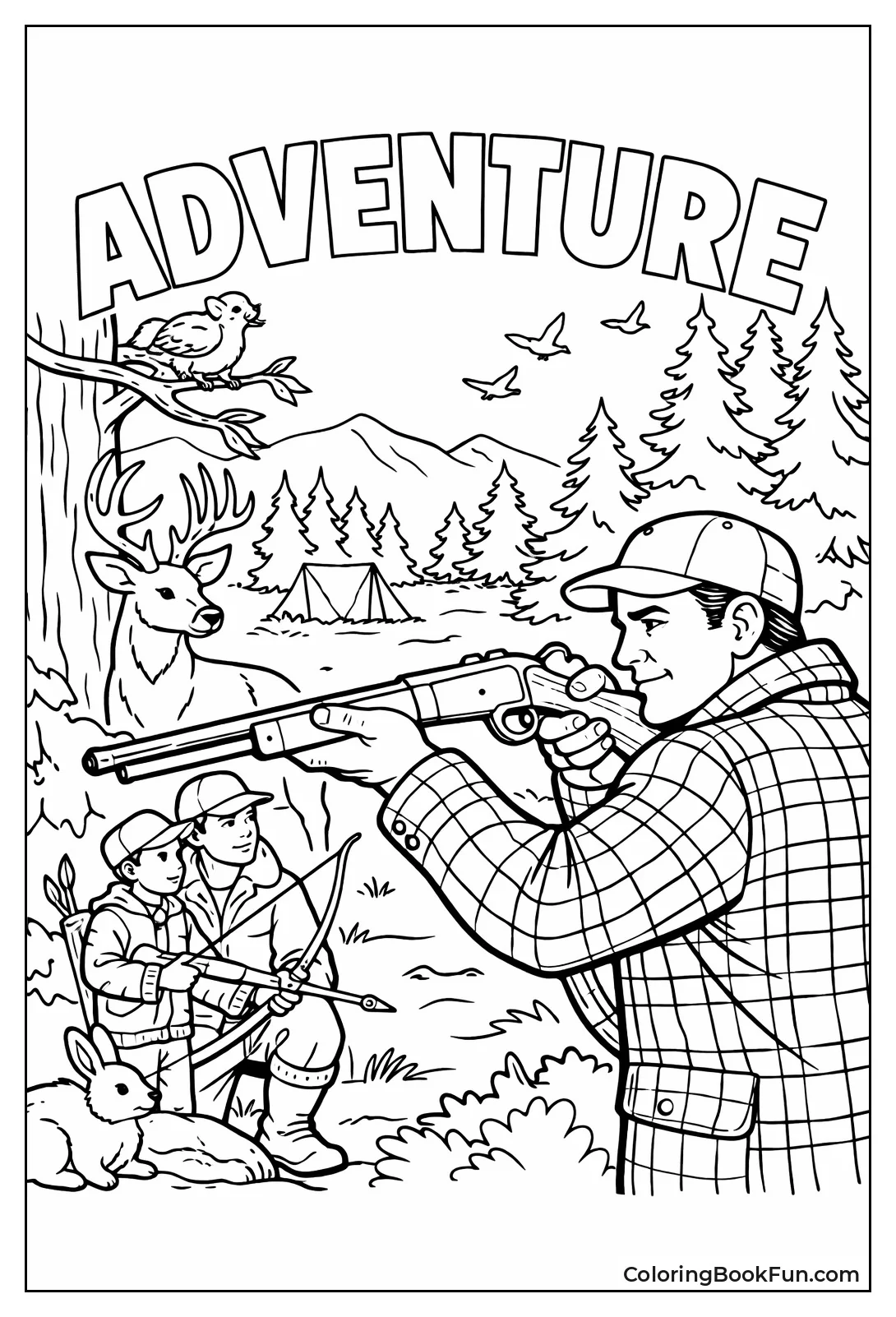 Vintage Hunter with Rifle