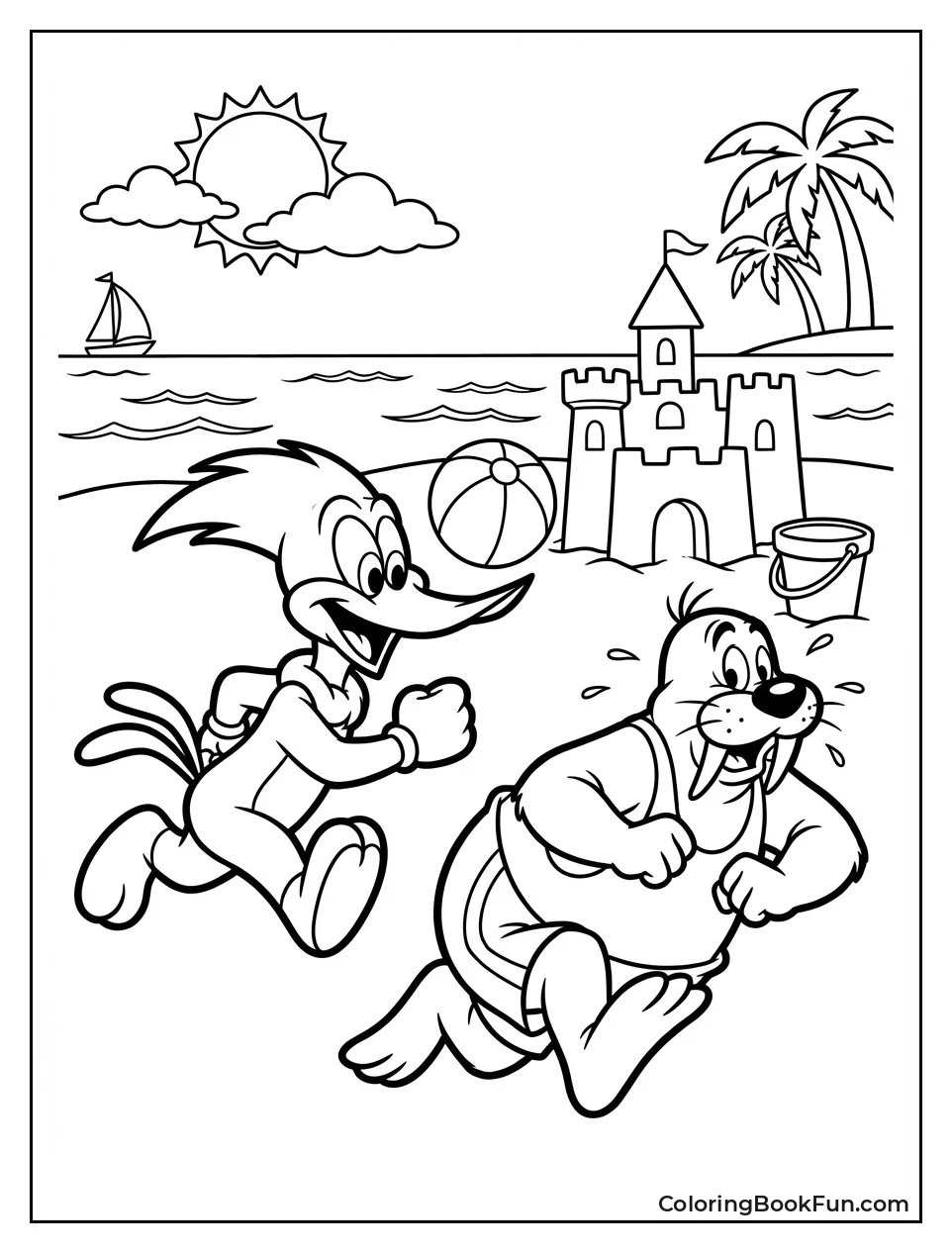 Woody Chases Wally at Beach