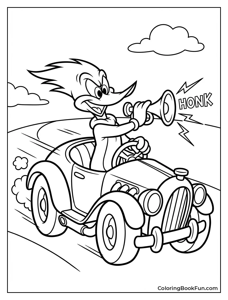 Reckless Woody Drives Fast Car