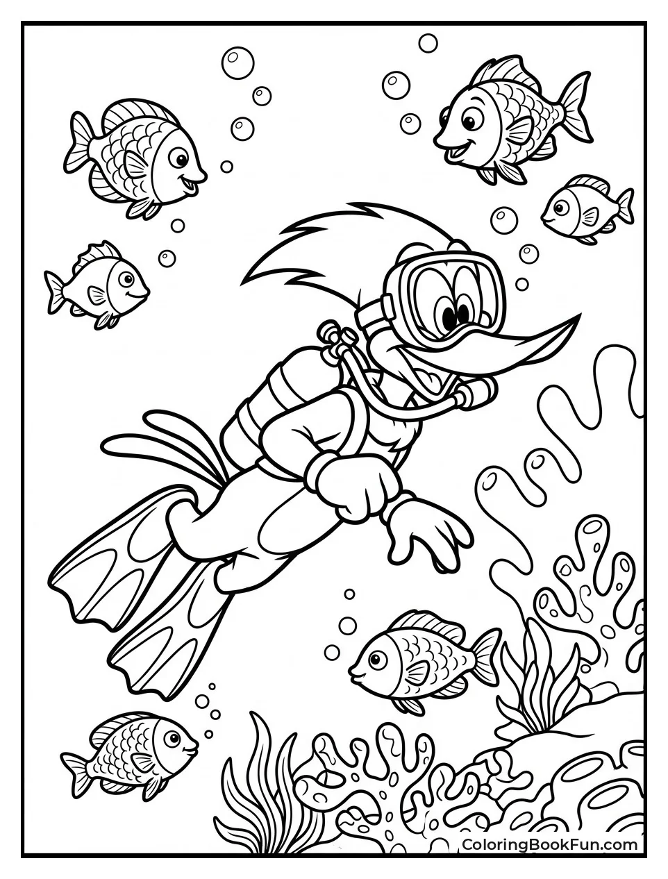 Scuba Woody Sees Fish