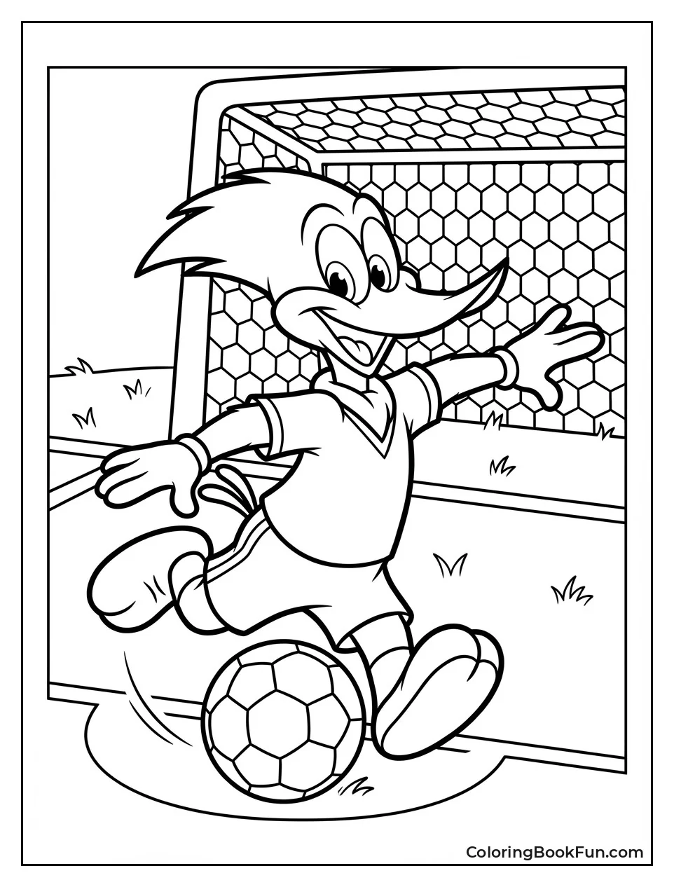 Woody Kicks Soccer Ball