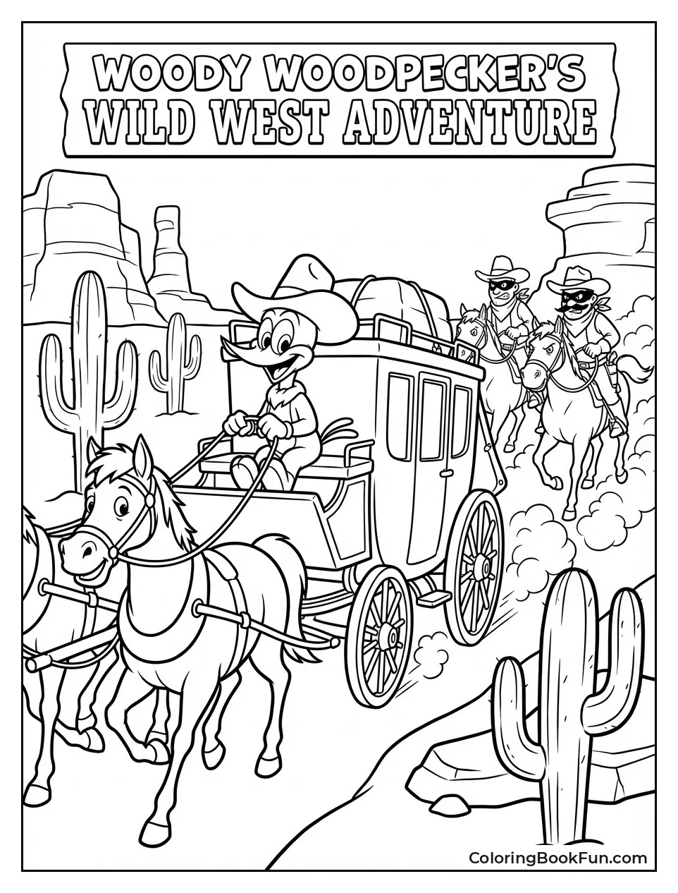 Woody Rides Western Stagecoach