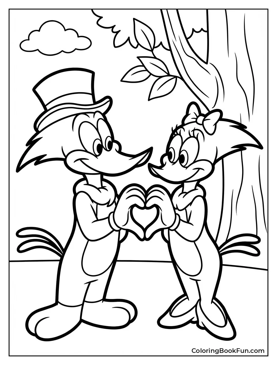 Woody and Winnie Hold Wings