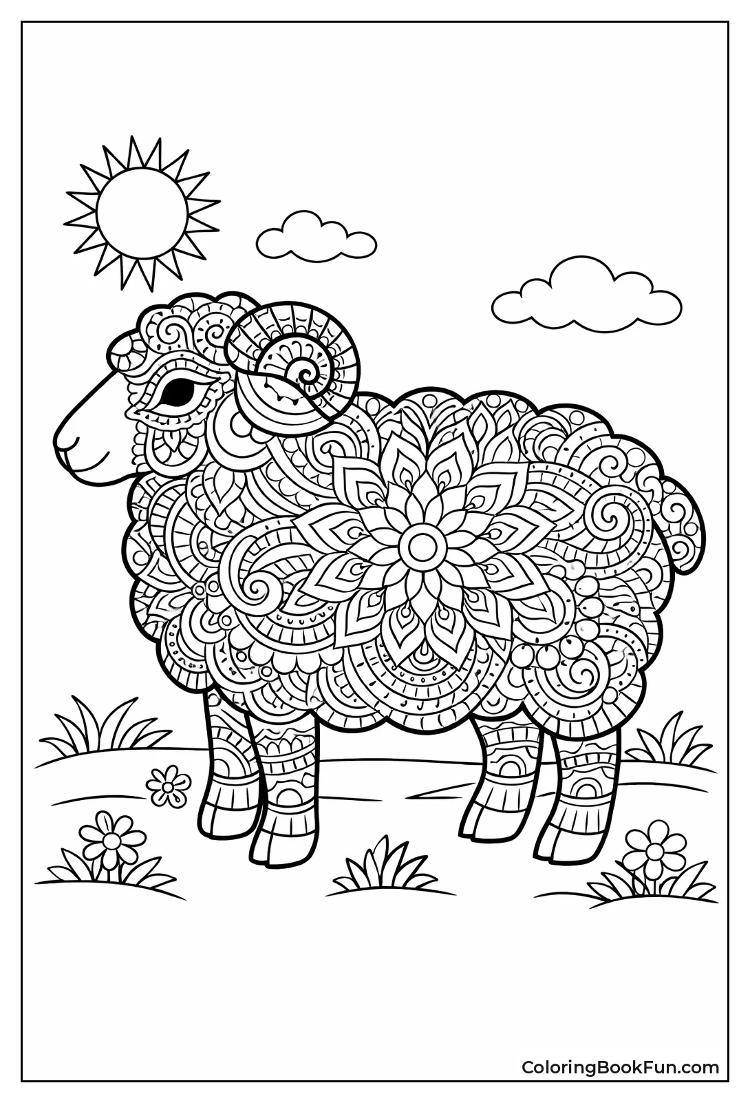 Mandala Sheep Silhouette