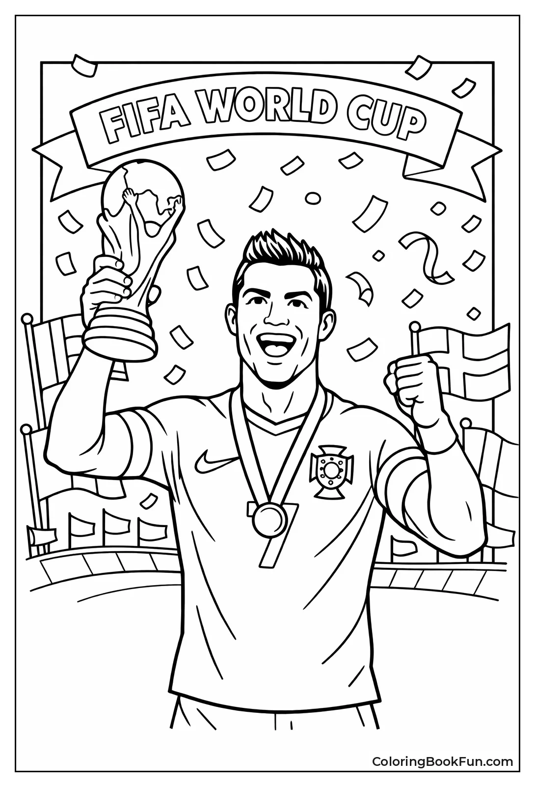 Ronaldo Holding World Cup Trophy