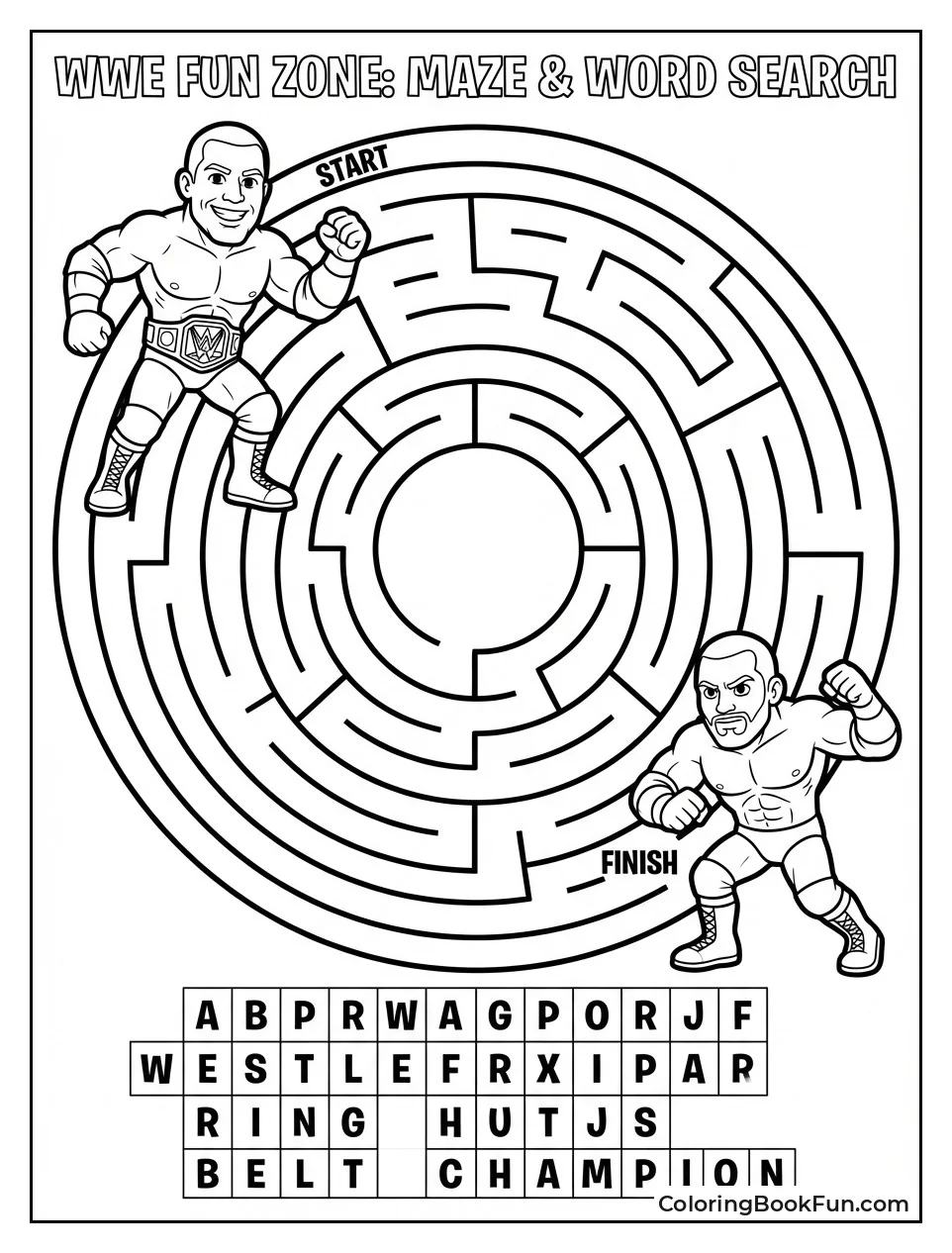 Wrestlers Play Mazes and Games