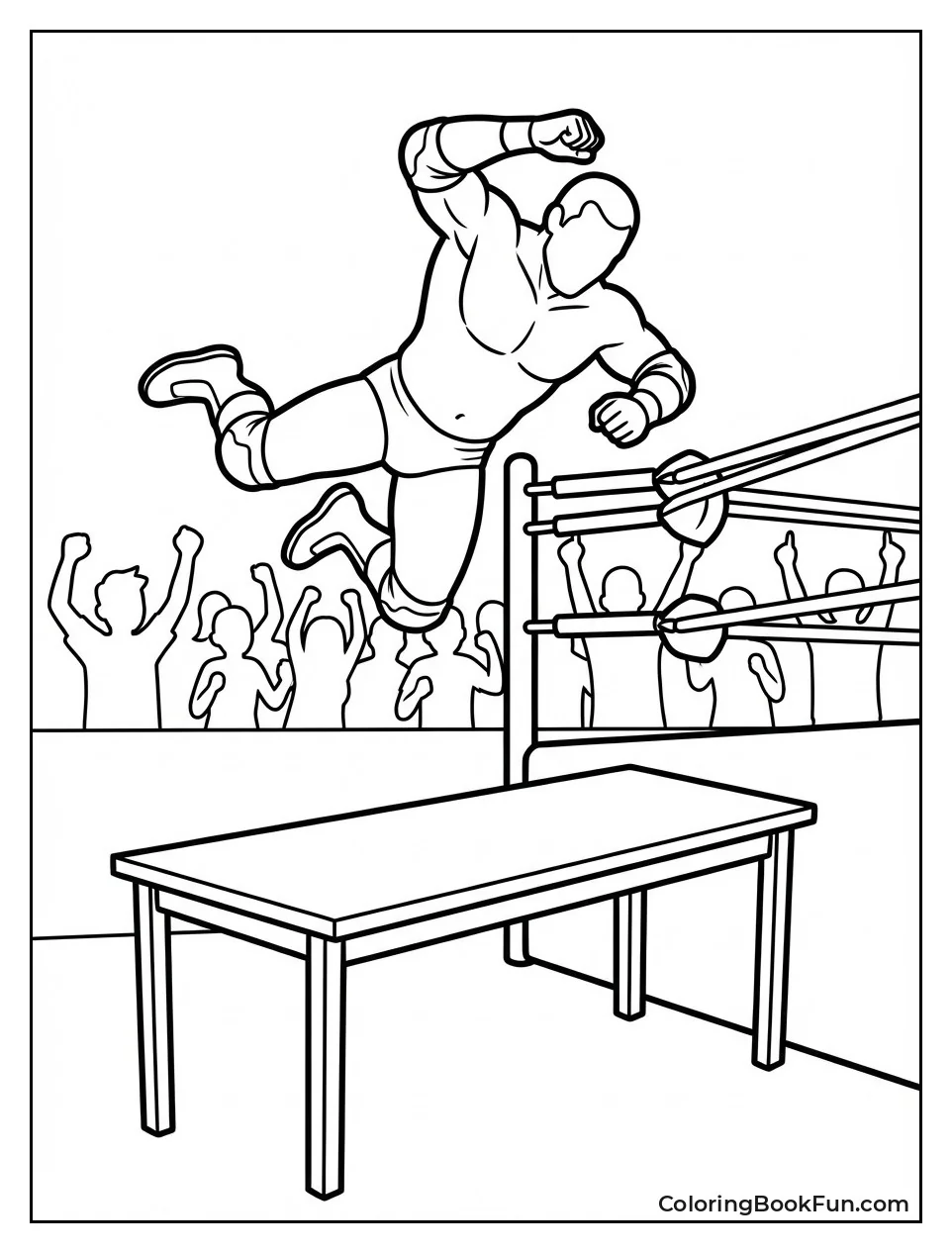 Superstar Dives for Elbow Drop