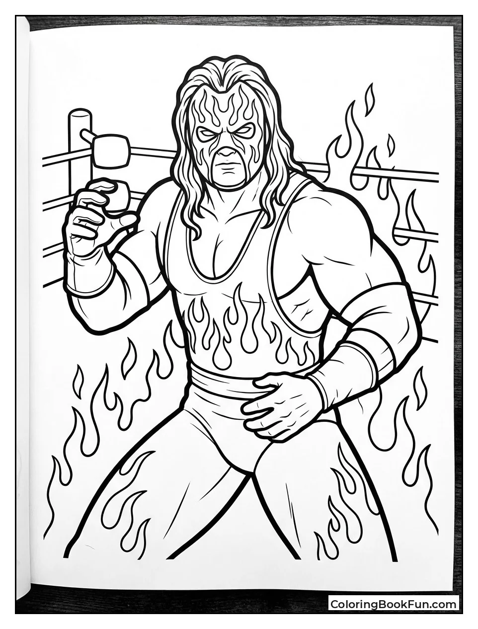 Kane Poses with Fiery Mask