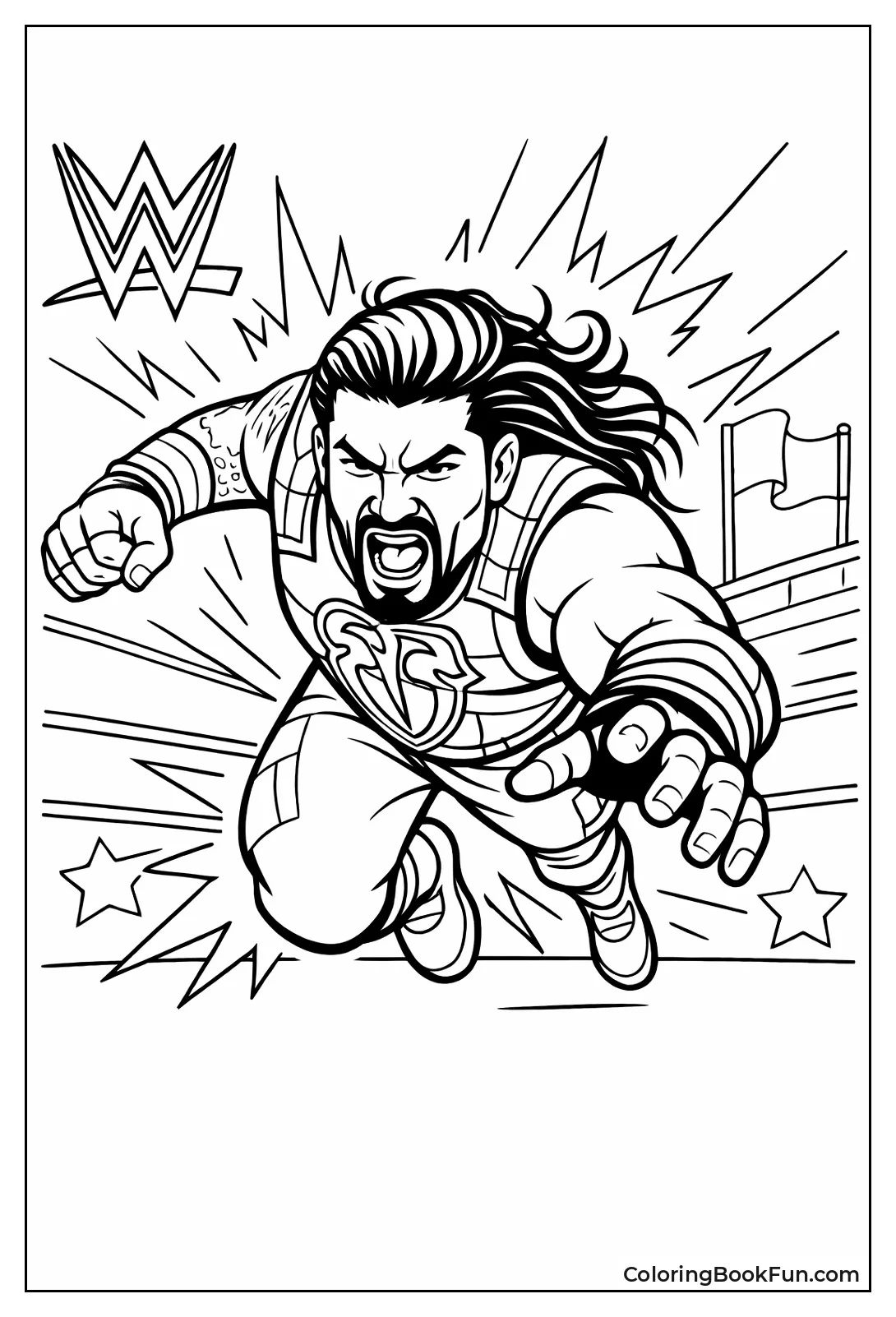 Roman Reigns Charges with Spear