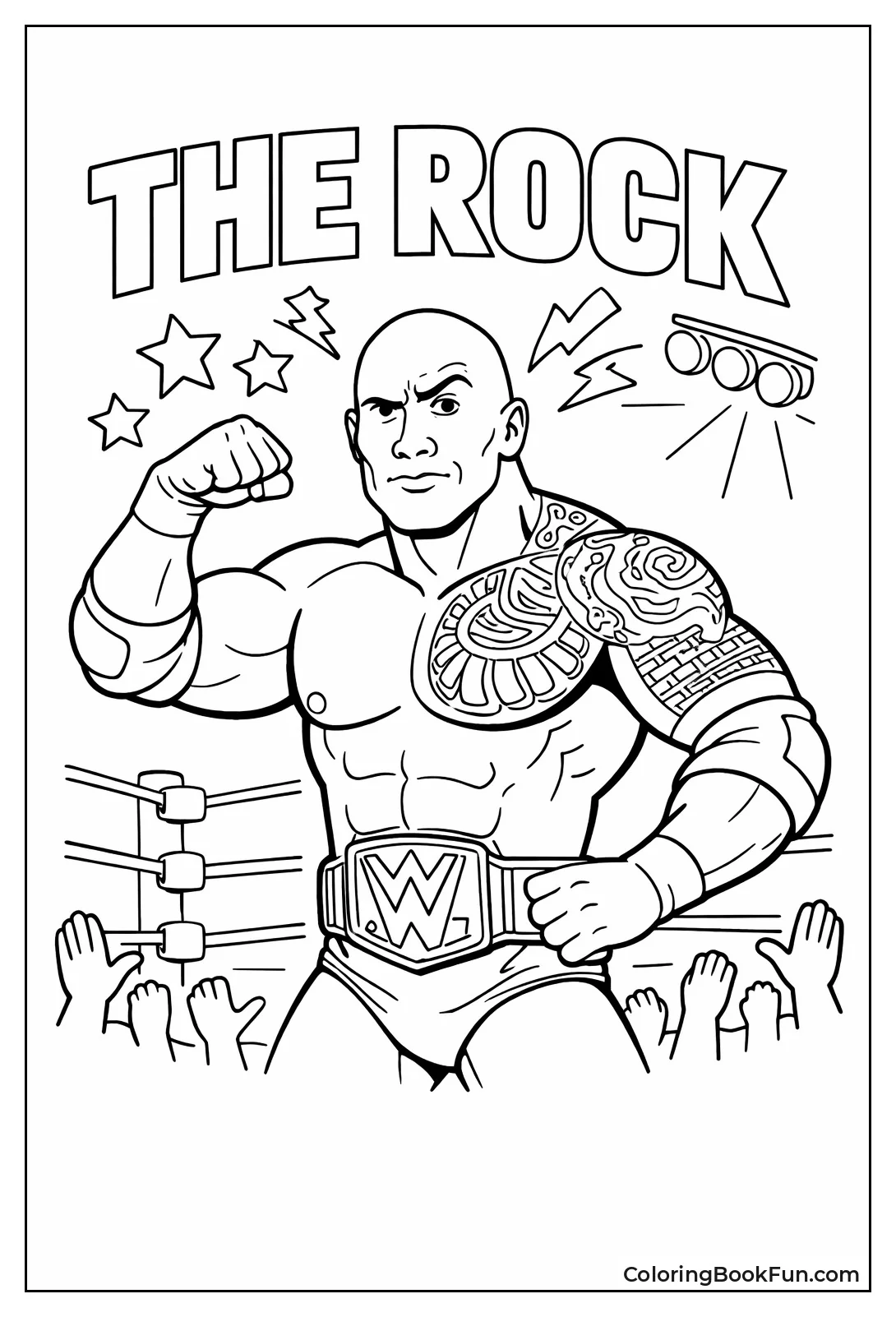 Rock Flexes and Raises Eyebrow