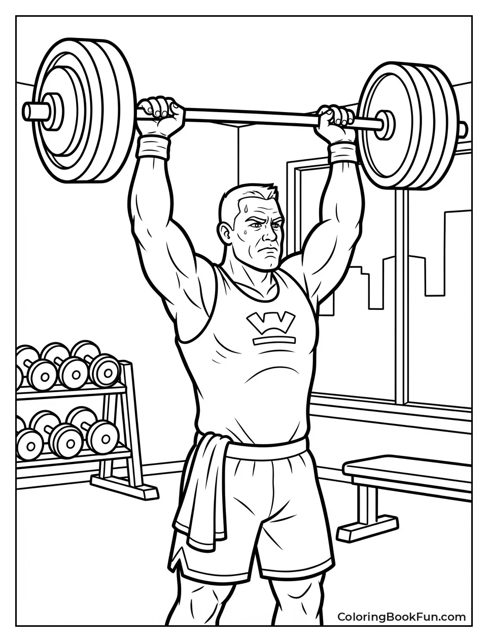 Wrestler Lifts Heavy Barbells