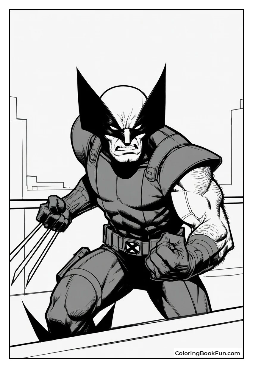 Wolverine Hides on Dark Rooftop