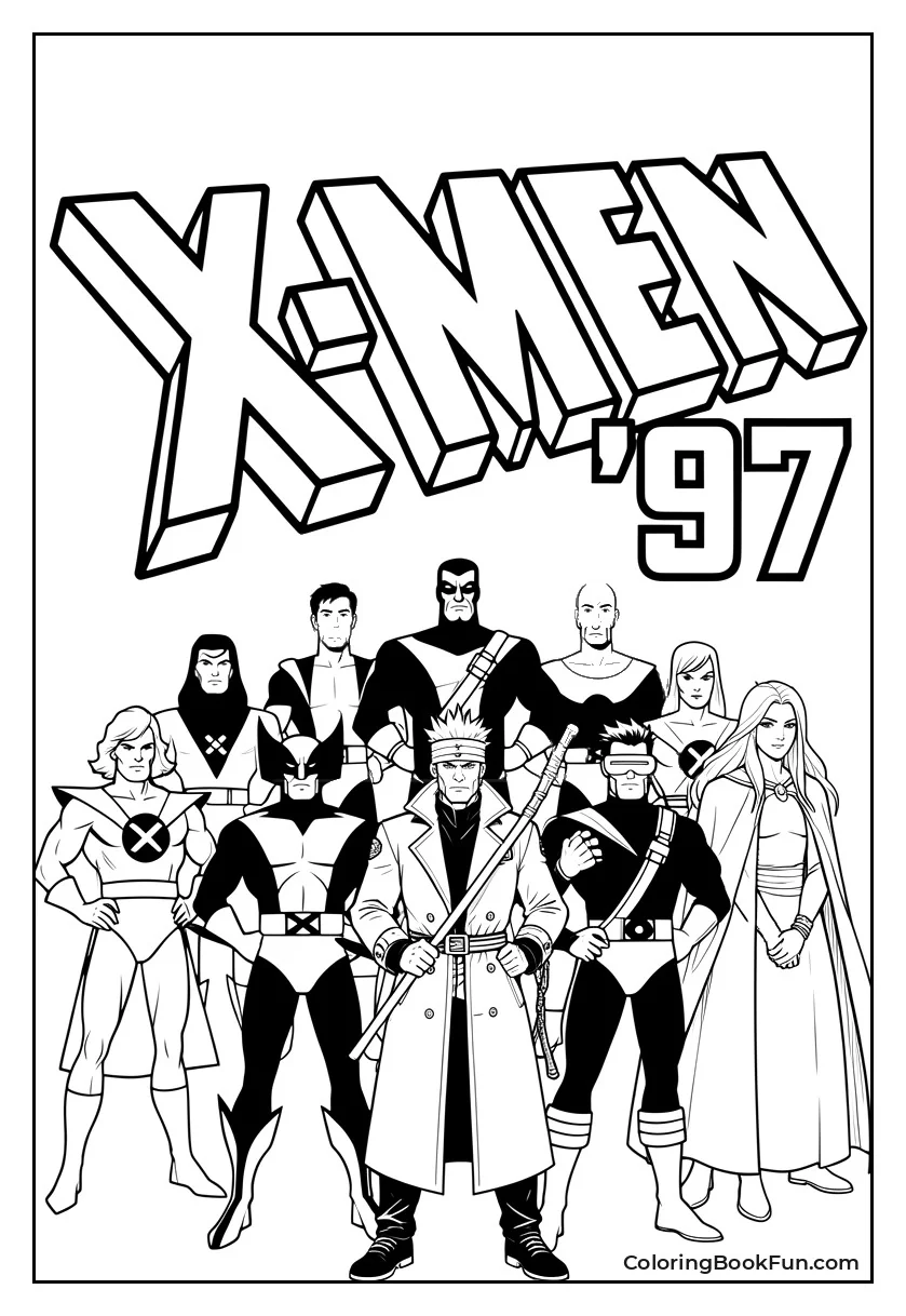 X-Men Team in 90s Style