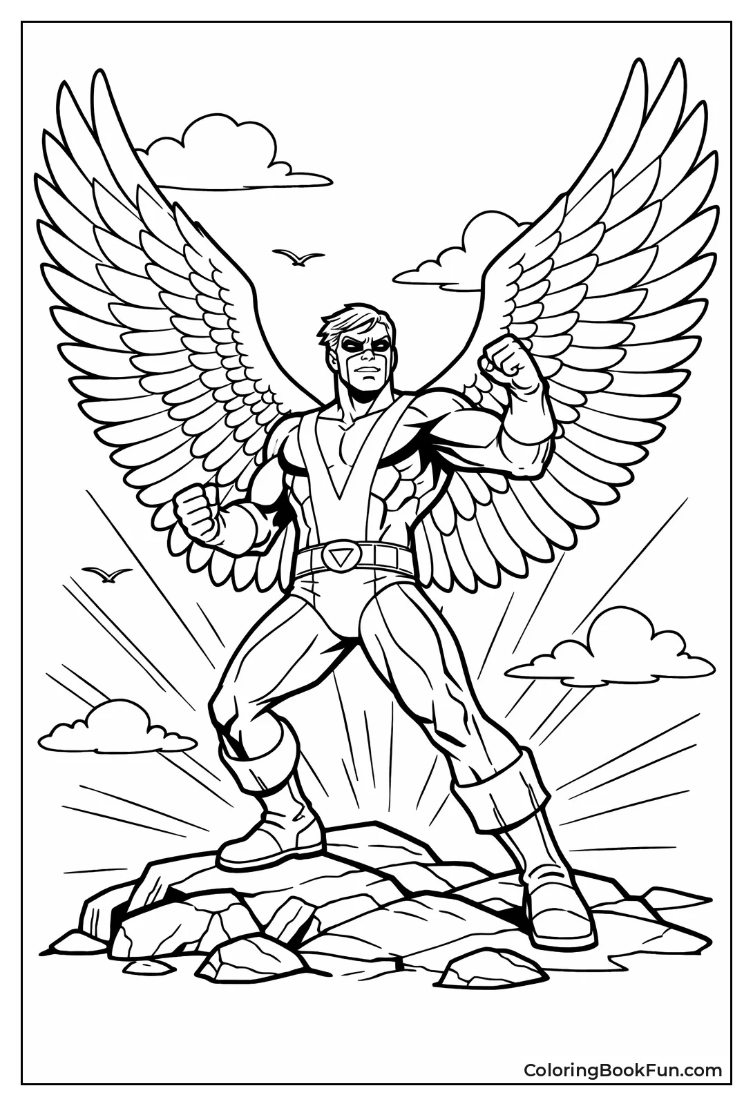 Angel Spreads Big Wings