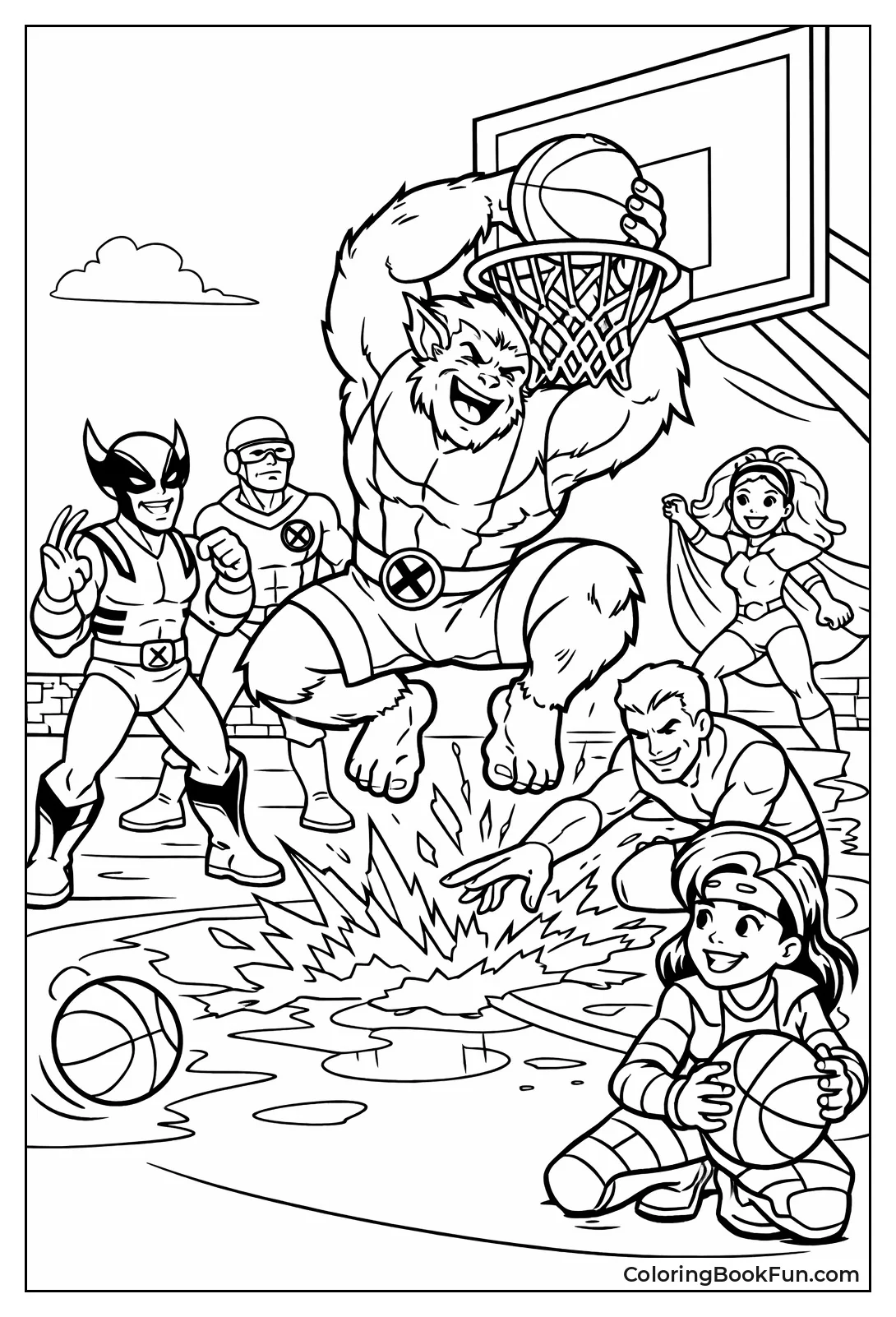 Beast Dunks Basketball