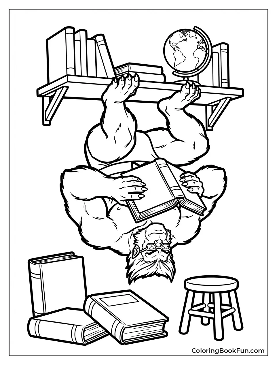 Beast Reads Upside Down