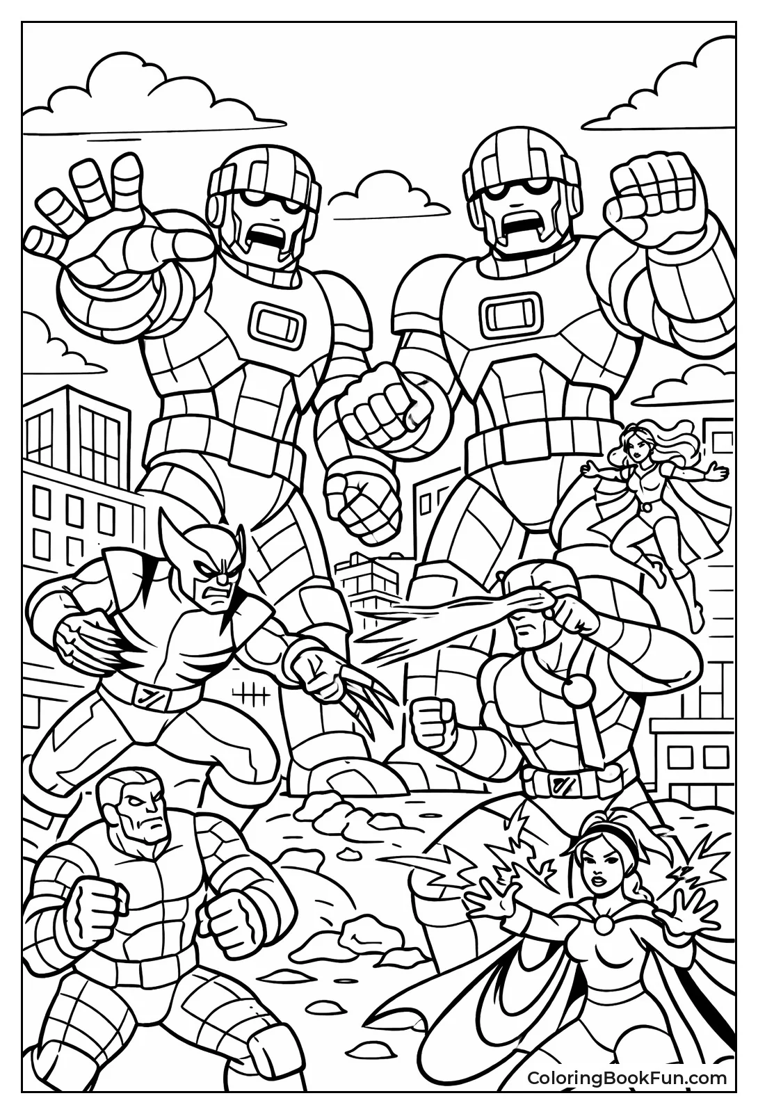 X-Men Battle Giant Sentinels