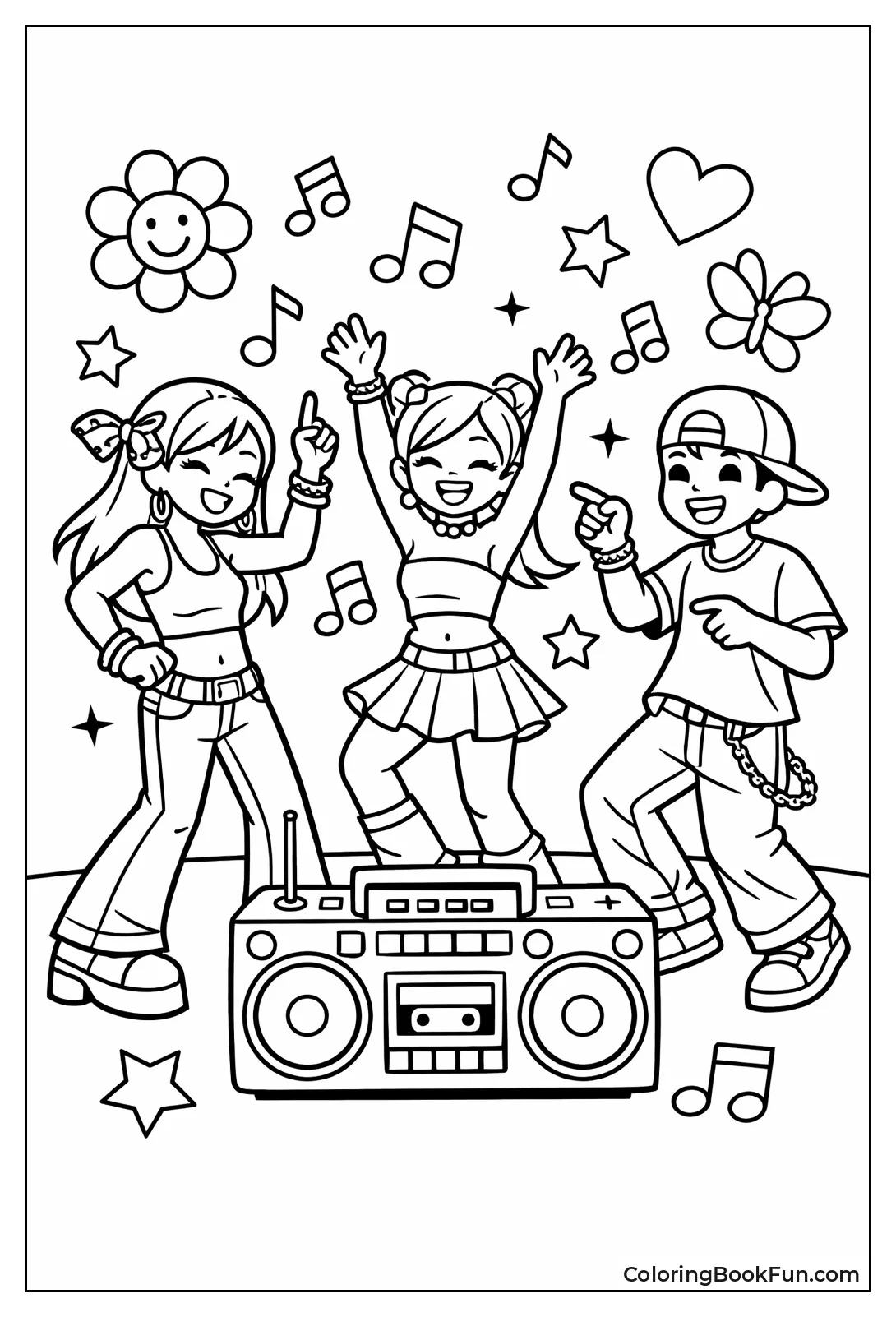 Friends Dancing by Boombox