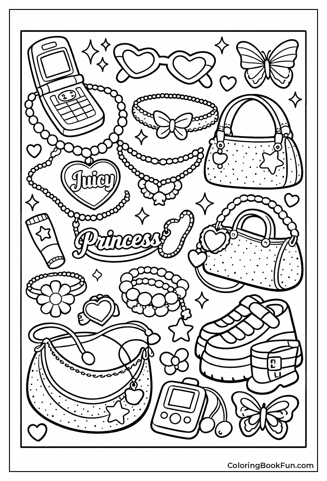 Shiny Y2K Bags and Glitter Necklaces