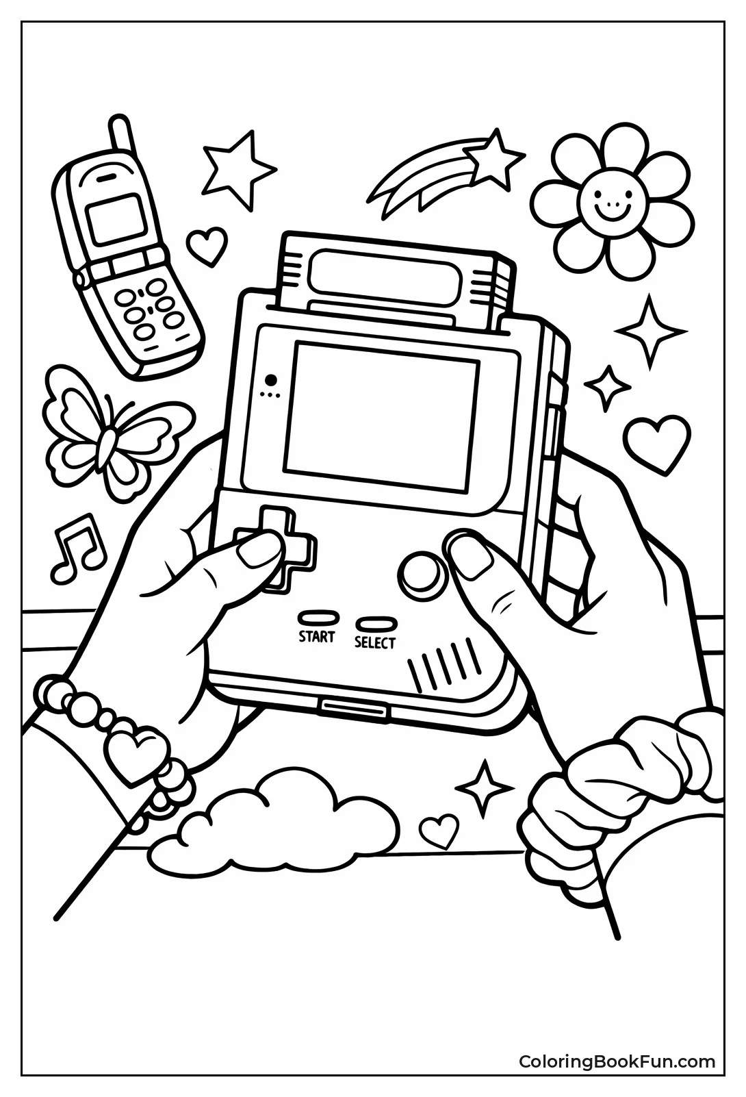 Hands Playing Handheld Game