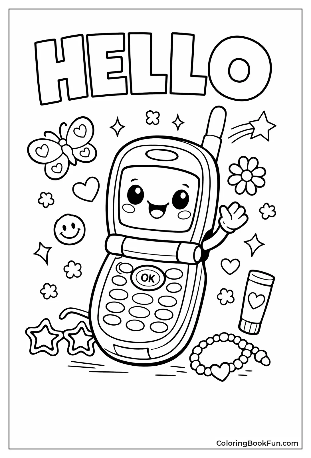 Smiling Flip Phone Waves