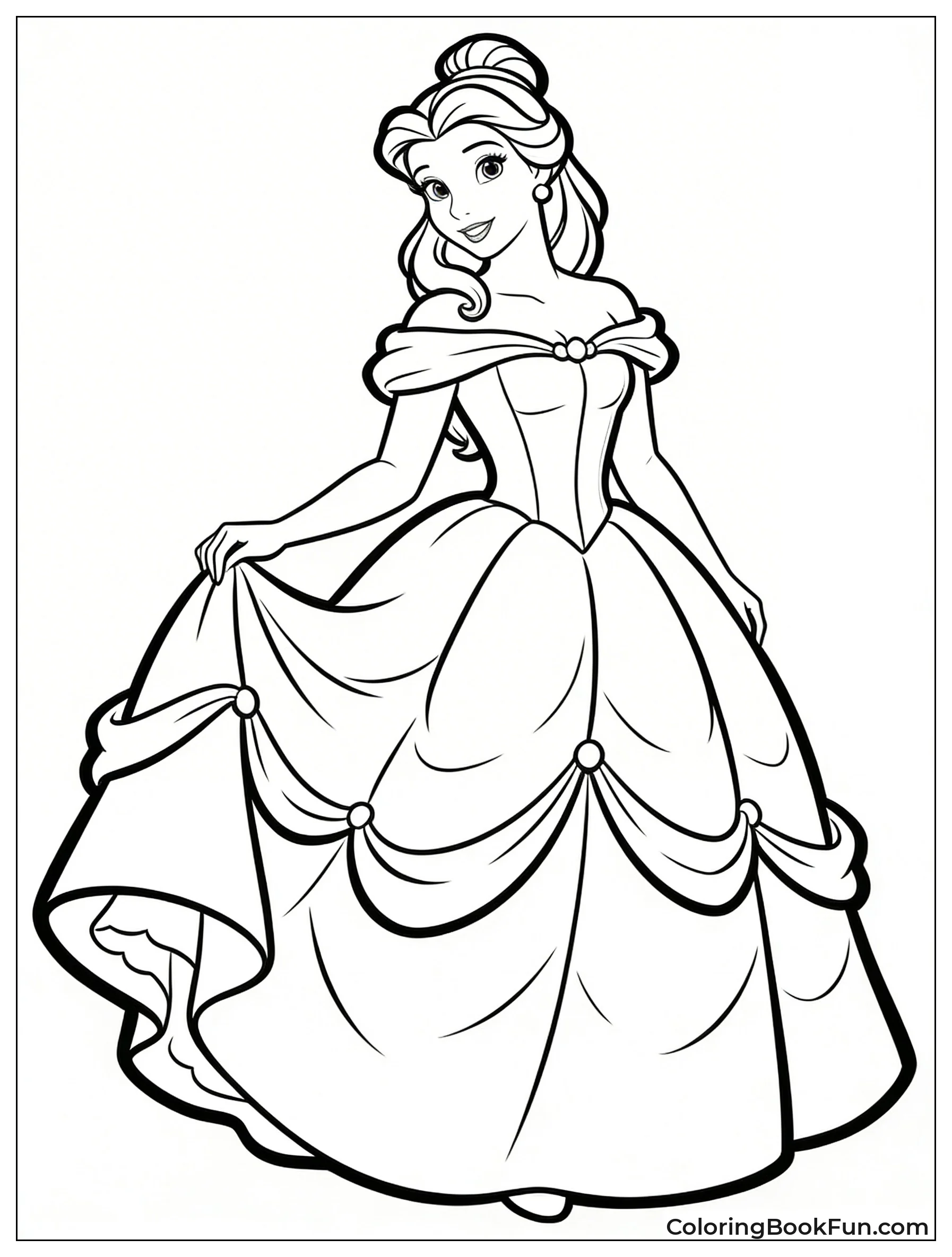 Belle Poses in Yellow Gown