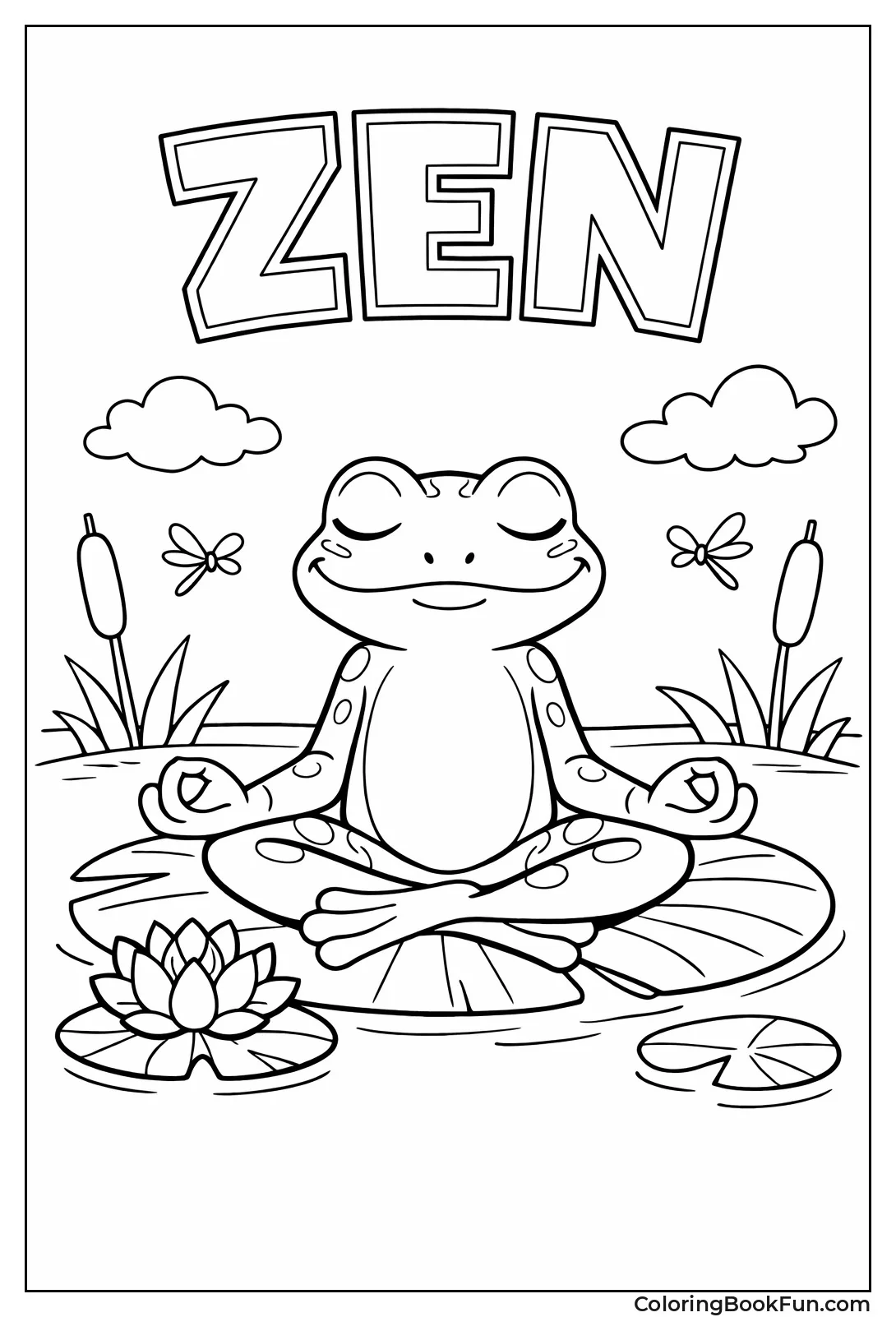 Frog Meditates in Lotus Pose