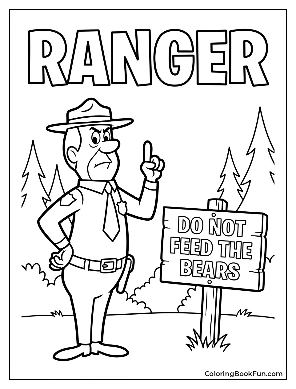 Ranger Smith Points at Sign