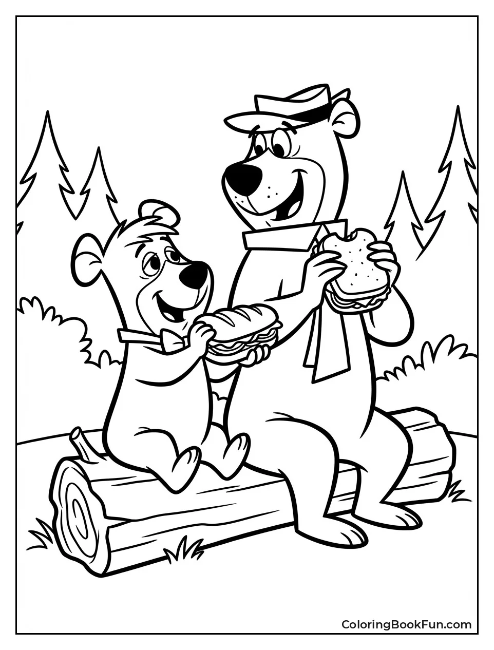 Yogi Shares Sandwich with Boo-Boo