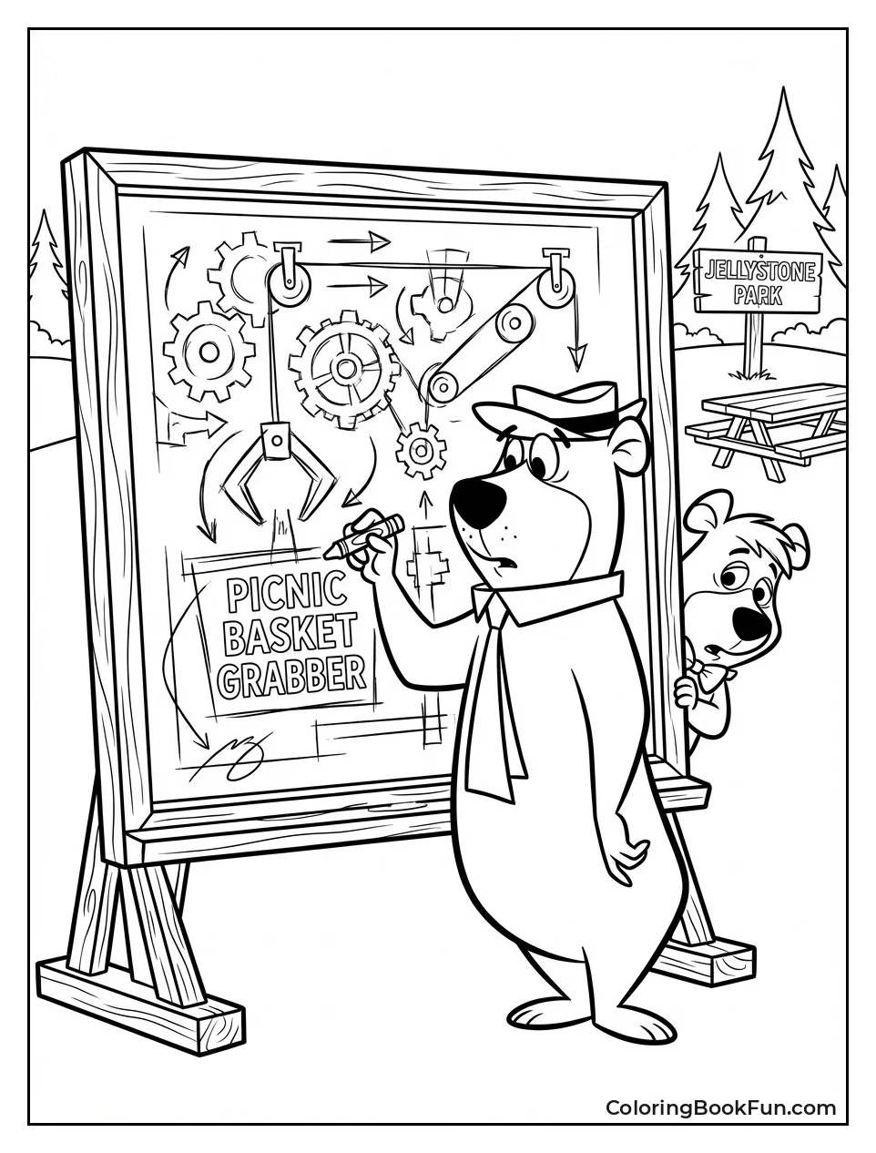 Yogi Draws Picnic Plan