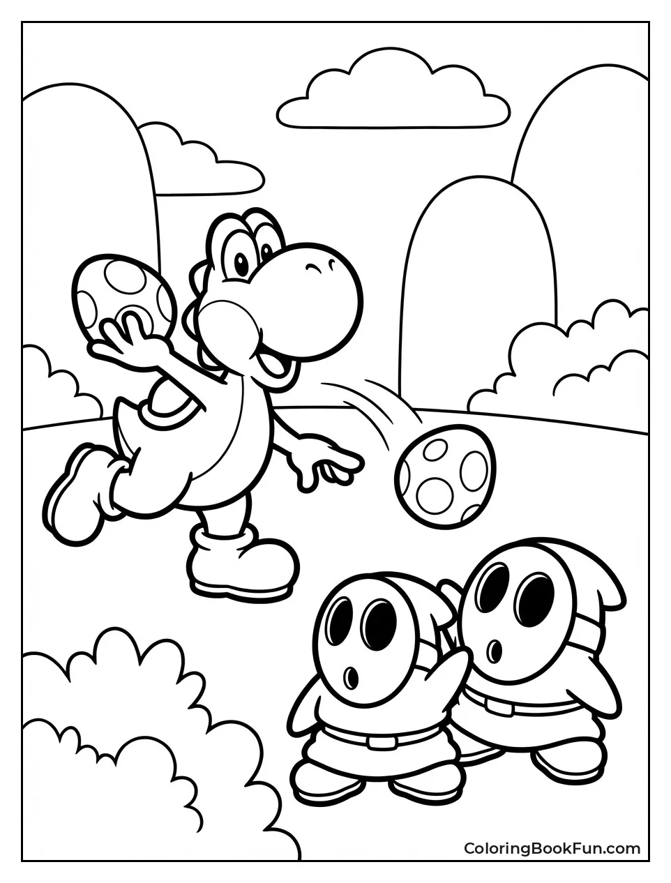 Yoshi Throwing Egg Attack